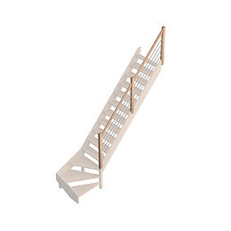Rampe bois-aluminium escalier quart tournant bas Provence