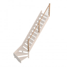 Rampe bois-aluminium escalier quart tournant bas Provence