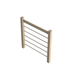 Garde-corps bois-aluminium G 100cm escalier Jura