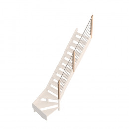 Rampe M bois-aluminium escalier quart tournant bas Savoie