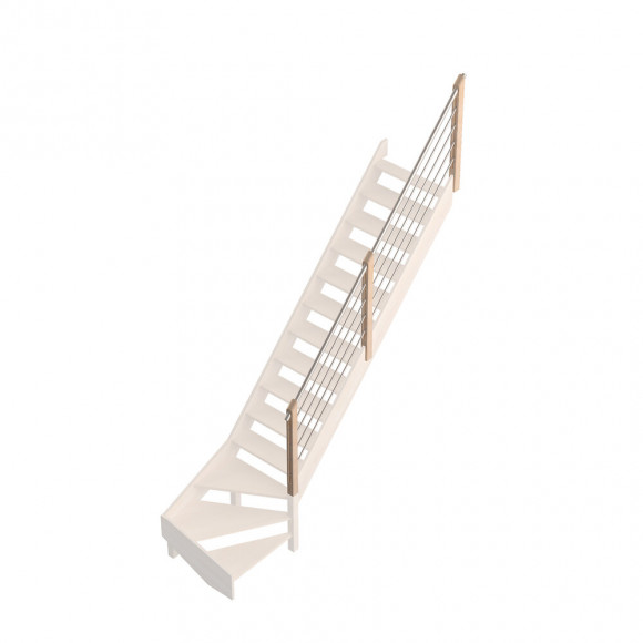 Rampe M bois-aluminium escalier quart tournant bas Savoie