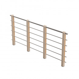 Garde-corps bois-aluminium M 320cm escalier Savoie