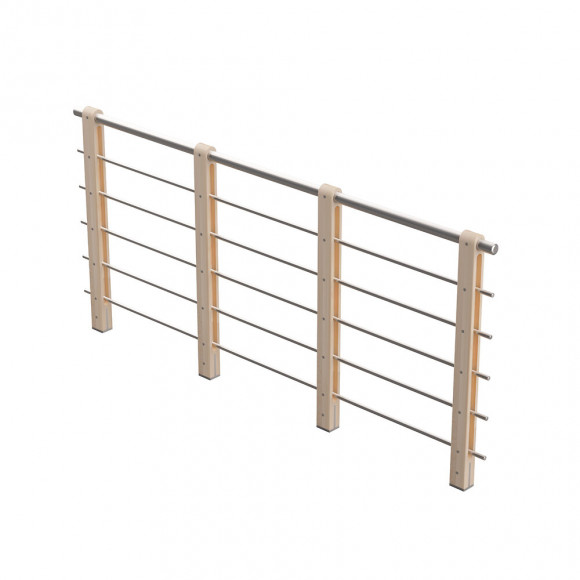 Garde-corps bois-aluminium M 320cm escalier Savoie
