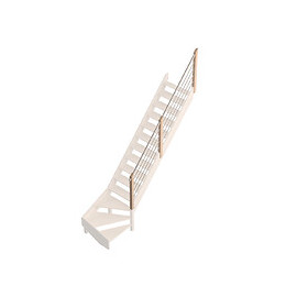 Rampe M bois-aluminium escalier quart tournant bas Savoie