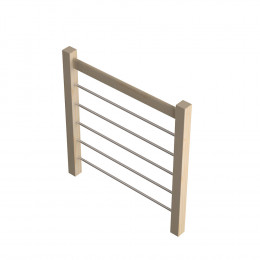 Garde-corps bois-aluminium G 100cm escalier Jura