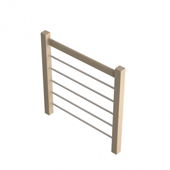 Garde-corps bois-aluminium G 100cm escalier Jura