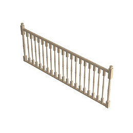 Garde-corps à balustres tournés T. 320cm escalier Jura