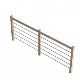 Garde-corps bois-aluminium G 320cm escalier Jura