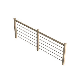 Garde-corps bois-aluminium G 320cm escalier Jura