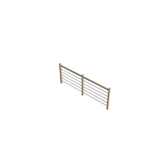 Garde-corps bois-aluminium G 320cm escalier Jura
