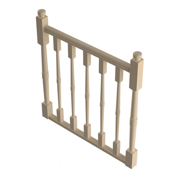 Garde-corps à balustres tournés T. 100cm escalier Jura