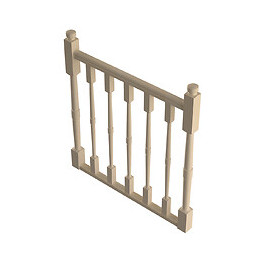 Garde-corps à balustres tournés T. 100cm escalier Jura