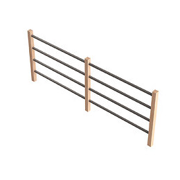 Garde-corps C tubes métal 320cm escalier Savoie