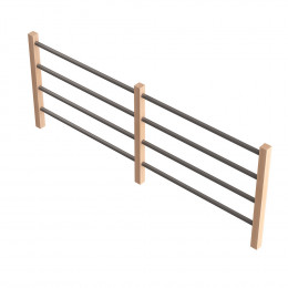 Garde-corps C tubes métal 320cm escalier Savoie