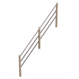 Rampe tubes métal C escalier droit Jura