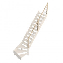Rampe bois-aluminium G escalier quart tournant bas Jura