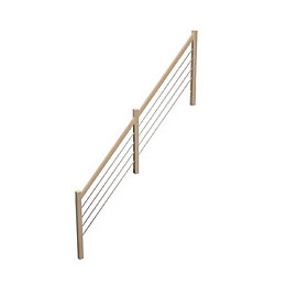 Rampe bois-aluminium G escalier droit Jura