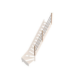 Rampe C bois-métal escalier quart tournant bas Savoie