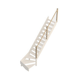 Rampe bois-aluminium G escalier quart tournant bas Jura