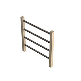 Garde-corps bois-métal C 100cm escalier Jura