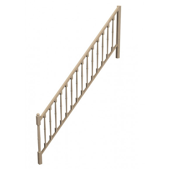 Rampe traditionnelle tournée type T escalier droit Jura