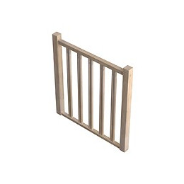 Garde-corps chêne 100cm TRADI ECO