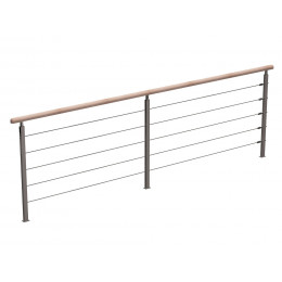 Alsace garde-corps étage en hêtre - métal 320cm