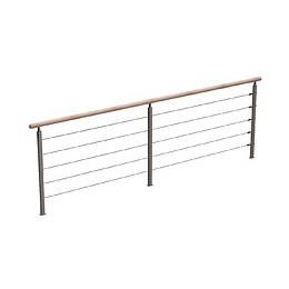 Alsace garde-corps étage en hêtre - métal 320cm