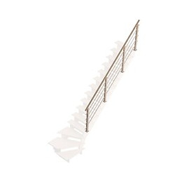 Rampe type H hêtre alu esc. quart tournant BRETAGNE