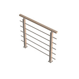 Garde-corps étage type H hêtre/alu 120cm