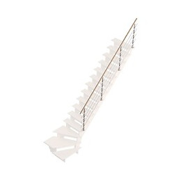 Rampe Alu-hêtre escalier quart tournant BRETAGNE