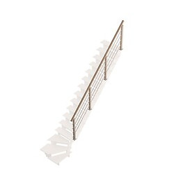 Rampe H chêne /alu escalier droit AUVERGNE