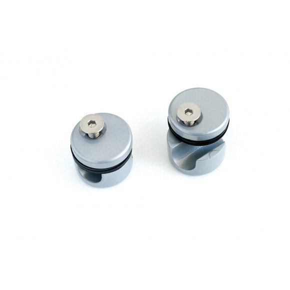 Support pour plaque verre '4p' en fonte alu peint + visserie