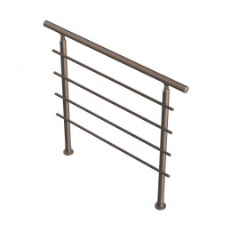 Garde-corps étage type J alu inox 120cm Bretagne