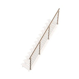 Rampe type H hêtre alu escalier droit BRETAGNE