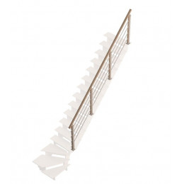 Rampe H chêne /alu escalier droit AUVERGNE