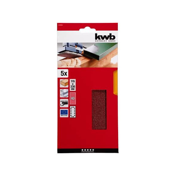 5 Patins Abrasifs System Quick-stick Grain 40 Kwb