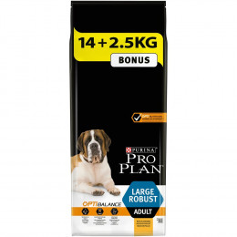 Croquettes chien Large adulte Robust avec OPTIBALANCE - 14kg+2.5kg