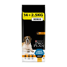 Croquettes chien Large adulte Robust avec OPTIBALANCE - 14kg+2.5kg