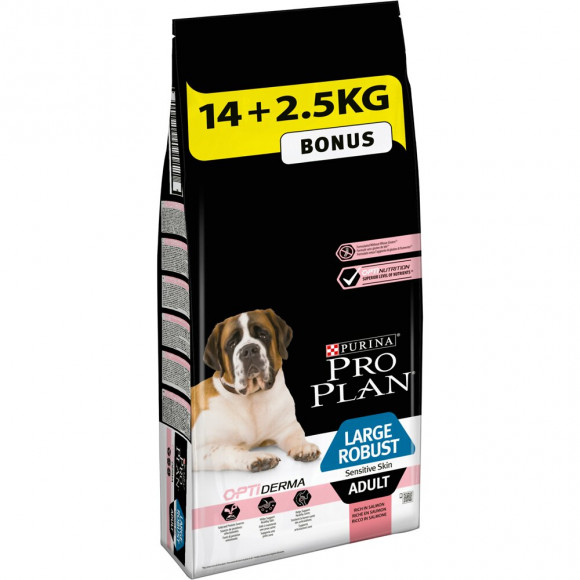 Croquettes chien Large adulte Robust Sensitive Skin - Saumon 14+2.5kg