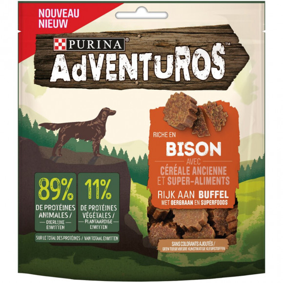Snacks Chien adulte Bison céréales super-aliments 90g