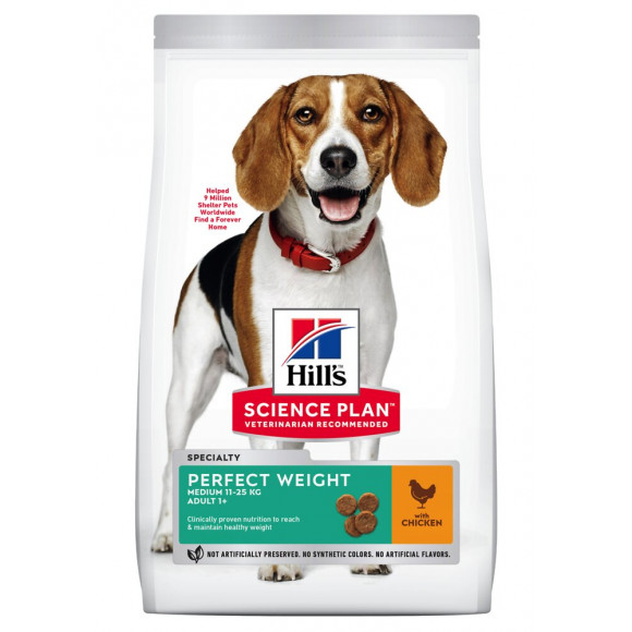 Aliment chien Canine Adult Perfect Weight Medium Poulet 12kg