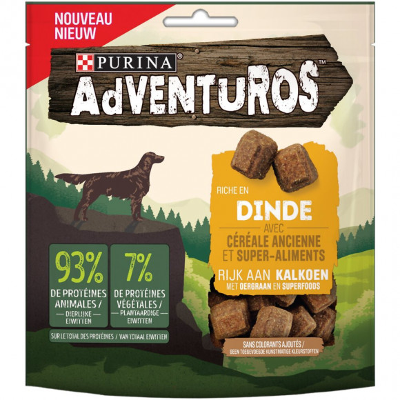 Snacks Chien adulte riche Dinde aux céréales super-aliments 90g