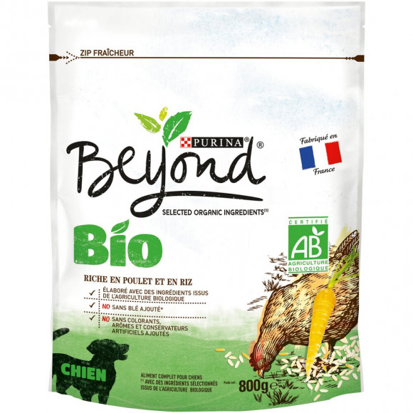 Croquettes bio Chien Riche, Poulet Riz 800g