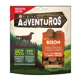Snacks Chien adulte Bison céréales super-aliments 90g