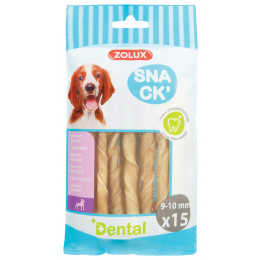 Friandises chien batonnet torsadé au fluor 9/10