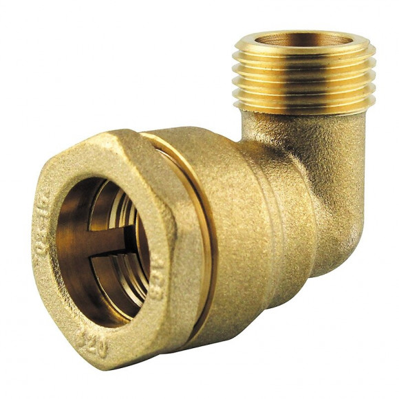 Coude laiton 90° fileté D.20x1/2