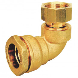 Coude à écrou prisonnier laiton 90° D.25x3/4