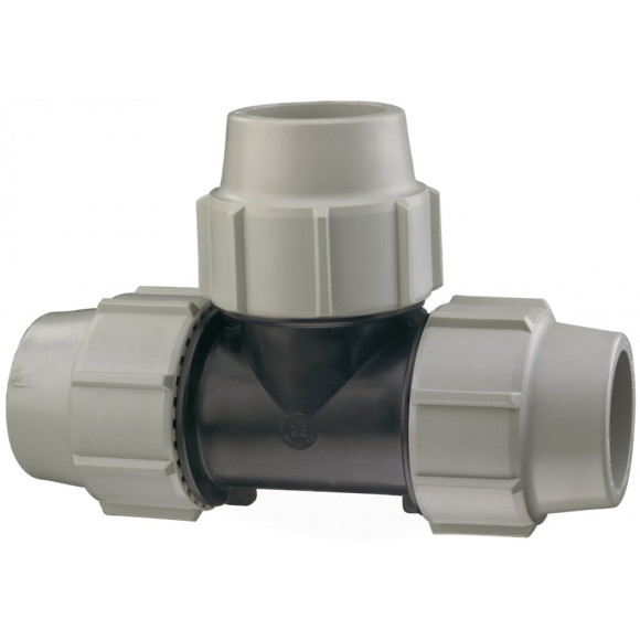 Raccord PLASSON Série 7 Modèle 7040 Té égal PP à 90° Diamètre 20 mm