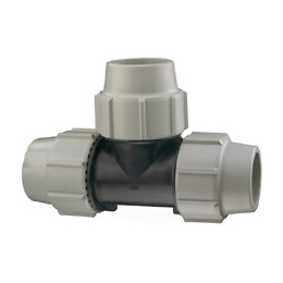 Raccord PLASSON Série 7 Modèle 7040 Té égal PP à 90° Diamètre 20 mm